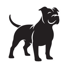 Pitbull silhouette with a modern and professional aesthetic - Pitbull illustration - minimal Pitbull vector - dog silhouette
