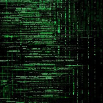 Abstract Green Matrix Background with Vertical Binary Code Lines