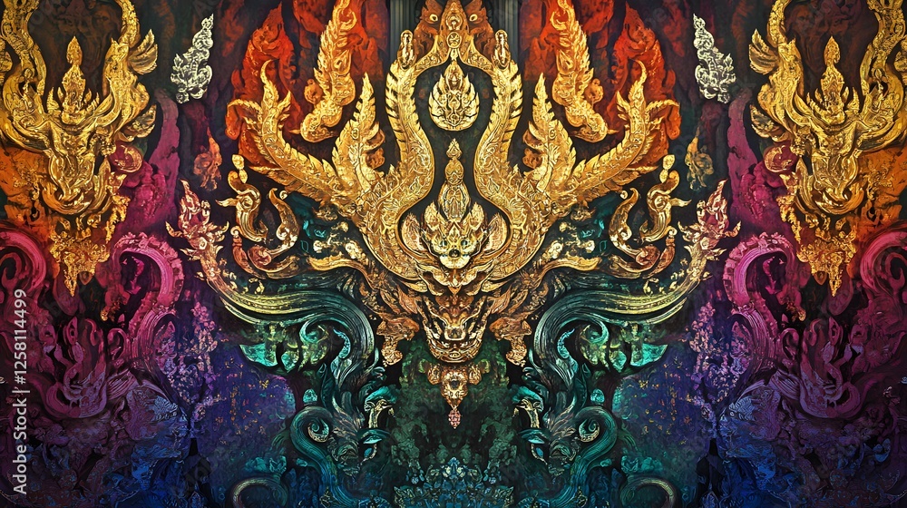 Aufkleber colorful abstract design featuring swirling patterns and gradients, vibrant hues creating a mesmeriz