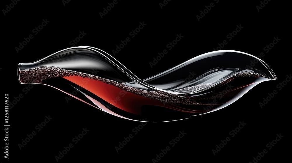 Aufkleber red wine flowing gracefully in mid-motion, capturing the elegance and indulgence of a rich beverage 