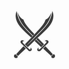 Crossed Sword Icon vector for Martial Arts and Security Branding.