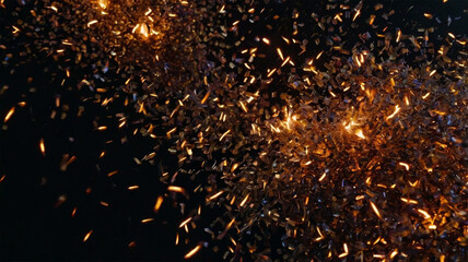 Fiery Sparks in Darkness – Abstract Glittering Fire Particles Background