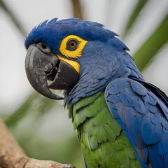 The Majestic Hyacinth Macaw Perched in Its Natural Habitat