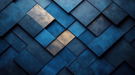 Photo of Blue Background with Abstract Shapes for Design, Featuring White Space in the Center for Text. Ideal for Banner Templates and Digital Projects. Minimalist Wallpaper.