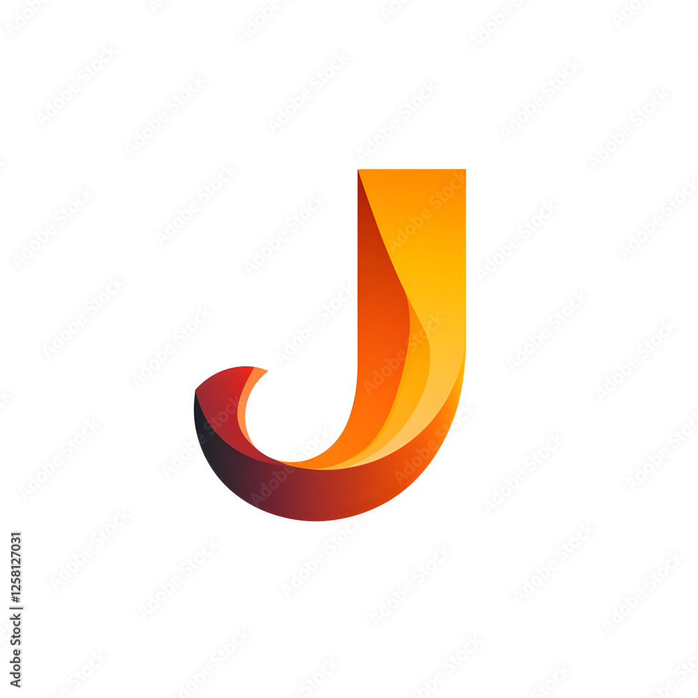 Poster minimalist 'j' shaped logo in vector format with flat design