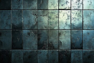 Dark Teal Industrial Tiles Background Texture