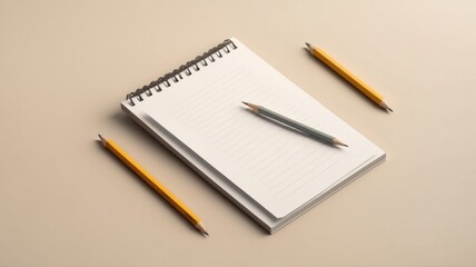 Notebook and Pencils on Desk