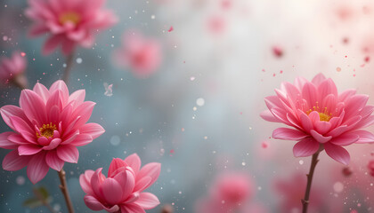 Pink flowers and soft light