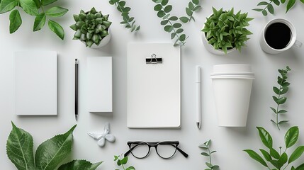 Fototapeta premium Crafting a Strong Brand Identity with White Background Images: Showcase Clean Aesthetics, Minimalist Design, and Professional Photography to Enhance Brand Consistency, Visual Storytelling, and Market 