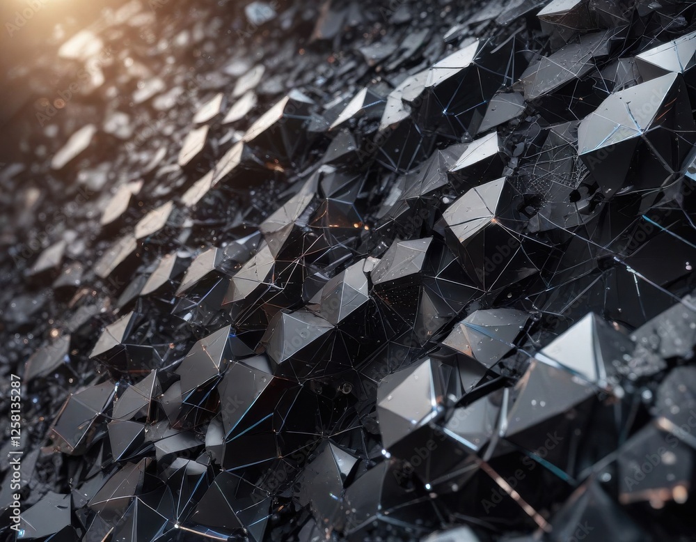 Aufkleber abstract technology background with geometric polygonal lines and mesh patterns, abstract, tech, gra