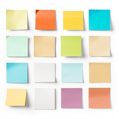 Assorted Note Paper Isolated on White Background