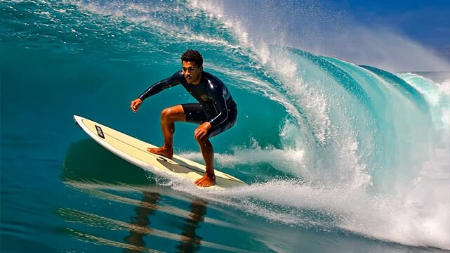 man surfing the wave