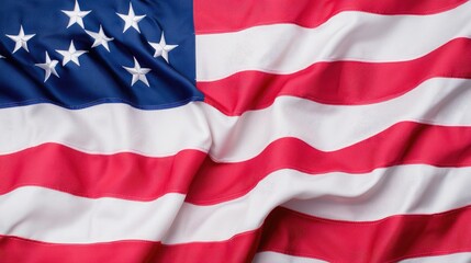 American flag waving, close up, patriotic symbol