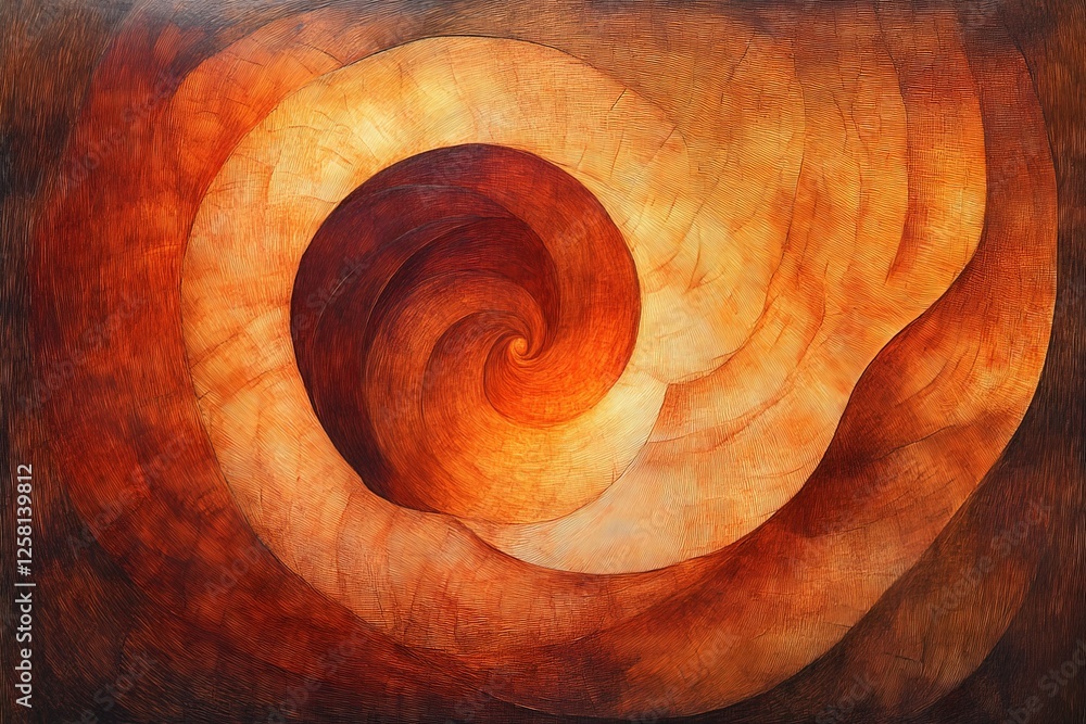 Aufkleber swirling patterns of warm tones create a mesmerizing spiral in abstract artwork