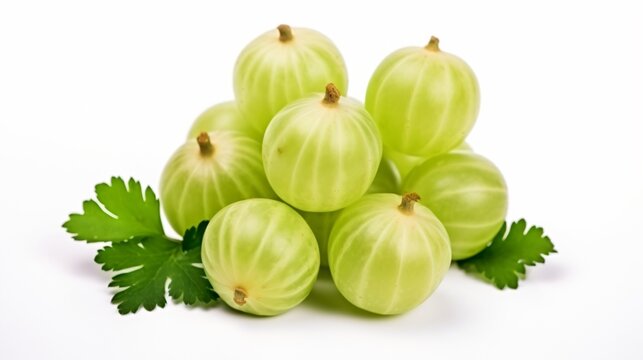 Indian Gooseberry (Amla) Isolated on White Background