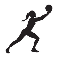 Silhouette of a Woman Playing Volleyball