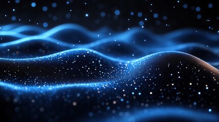 Blue Background with Circular Patterns and Lines, Banner Template with White Space for Text. Geometric Minimalist Wallpaper with Copy Space on Blue Background. Stylish Modern Wallpaper.