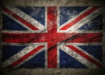 Fototapeta premium Grunge British Flag Hand Drawn Low Light Photography Stock Photo