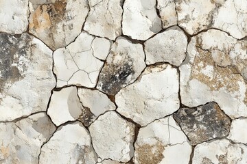 Obraz premium Cracked white stone texture showing natural patterns and Earth’s geological formations under bright light