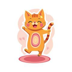 Obraz premium funny cute cat sitting on white background