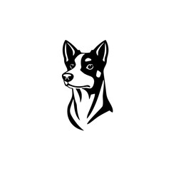 Monochrome portrait of a dog, showcasing clean, minimalist style.