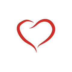 red heart on white background love heart icon  Valentine's day symbol vector