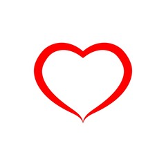 red heart isolated on white