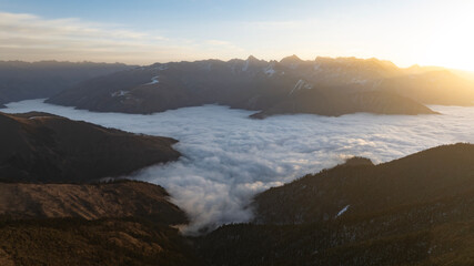 Beautiful sunrise and sea of clouds