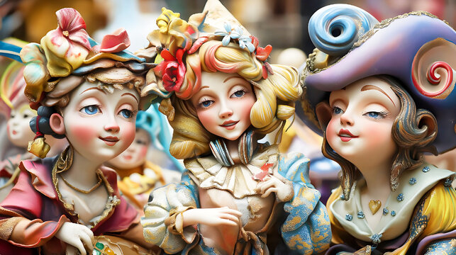 Las fallas fest figures in Valencia