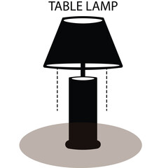 Fototapeta premium a table lamp silhoutte vector illustration..
