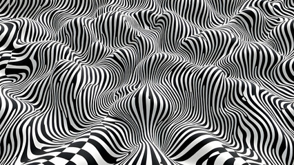 3D Wavy Patterns – Optical illusions, distorted grids