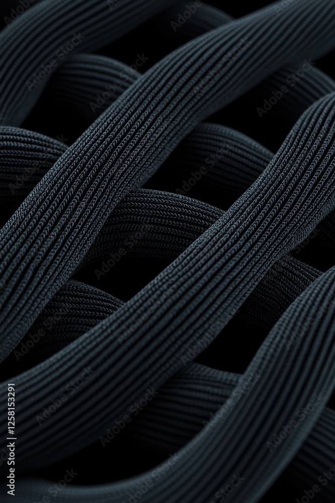 Aufkleber intricate pattern of intertwined cords showcasing texture and depth in a dark hue, perfect for desig
