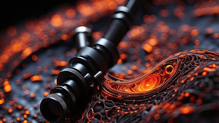 "Microscope Close-Up with Laboratory Equipment and Animated DNA: A Vision of Innovative Medical Technology"