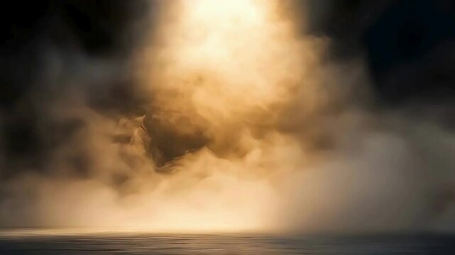 beige smoke moving in empty interior