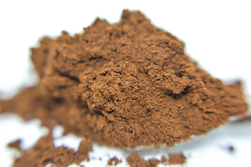 Ground coffee on white background. Ground coffee