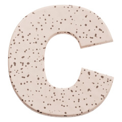 terrazzo alphabet 3d icon isolated on the transparent background