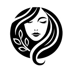 Black and White Woman's face in a black and white circle