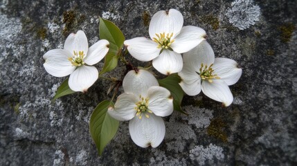 Fototapeta premium Dogwood Blossom. White Spring Flower Blooming on Nature Tree
