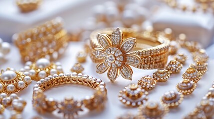 Fototapeta premium Mastering Jewelry Photography on White Background: Capture High-Quality, Minimalist Images with Professional Lighting, Precise Editing, and Creative Styling to Showcase Elegance, Craftsmanship, and Vi