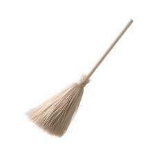 Simple straw broom with wooden handle for sweeping cleaning dust dirt debris indoors outdoors