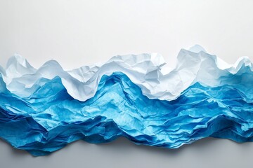 A powerful ocean wave appearing from torn paper edges, creating a contrast between reality and abstraction