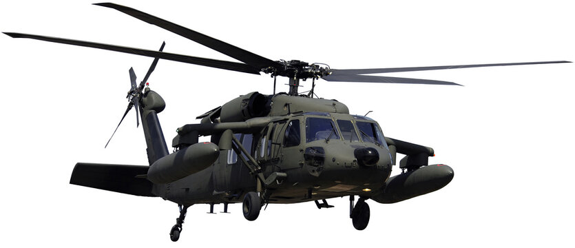 military helicopter isolated	