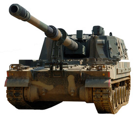 self-propelled gun isolated	