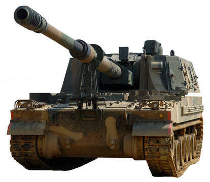 self-propelled gun isolated	