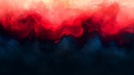 Abstract Red And Blue Swirling Color Landscape