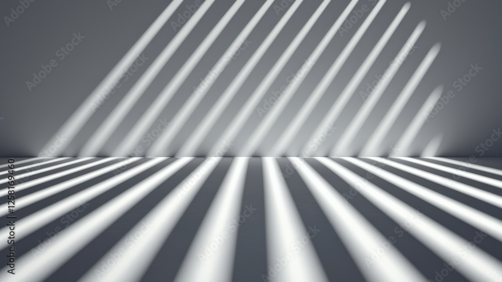 Poster effects impact perspective concept. shadows create a striking pattern on a minimalist surface.