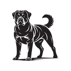 Bold Rottweiler silhouette designed for striking visual appeal - Rottweiler illustration - minimal Rottweiler vector - dog silhouette
