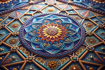 Intricate Geometric Tiles: Luxurious Moroccan Design Bathroom Floor