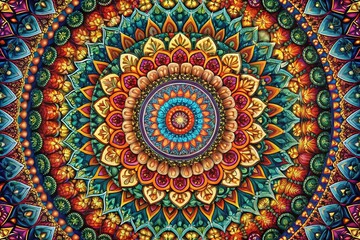 Obraz premium Intricate Mandala Pattern Backdrop: High-Resolution Design Element