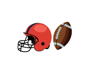 American football clip art illustration set, American football game sport championship Trophy stadium, shoe Jersey helmet, flag and other instruments vector equipment collection